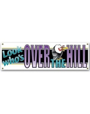 Banners & Garlands Look Who's Over The Hill Sign Banner - 5ft - C01103X9GAP $9.82