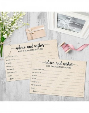 Invitations Advice and Wishes for The Parents-to-Be (50 Cards) 4" x 6" for Baby Advice Cards for Baby Shower Game Simple Eleg...