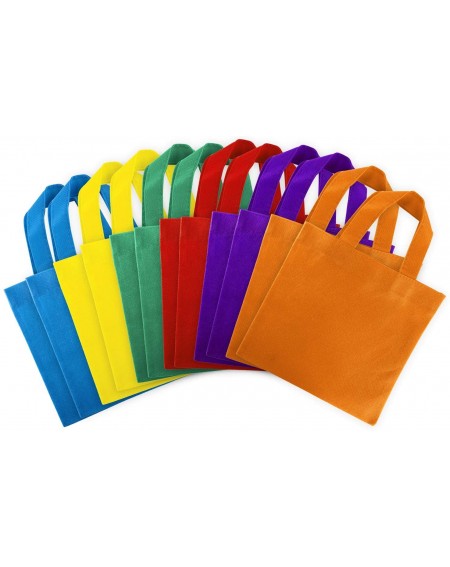 Favors Assorted Colorful Solid Blank Fabric Party Gift Tote Bags Rainbow Colors with Handles for Birthday Favors- Snacks- Dec...