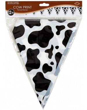 Banners Cow Print Pennant Banner Party Accessory (3-Pack) - CS12O38K8UE $16.25