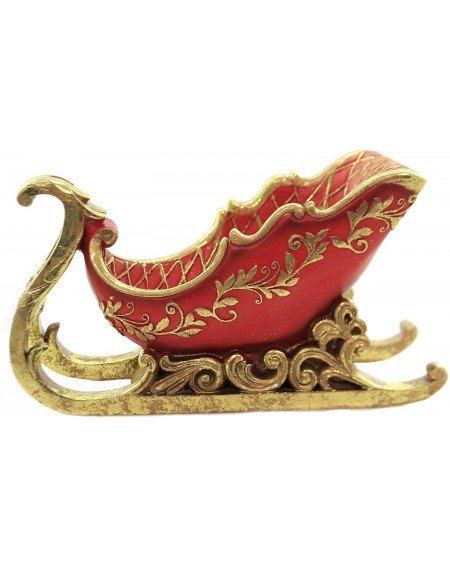 Ornaments Sleigh Container Rich Red/Gold Faberge Look - CI18O2K8IX7 $62.67