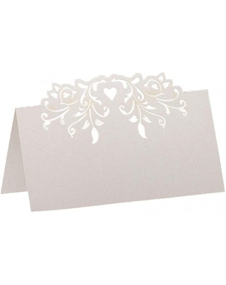 Place Cards & Place Card Holders 60pcs Lace Wedding Table Name Place Cards Personalised Reception Decoration with White Lace ...
