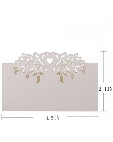 Place Cards & Place Card Holders 60pcs Lace Wedding Table Name Place Cards Personalised Reception Decoration with White Lace ...