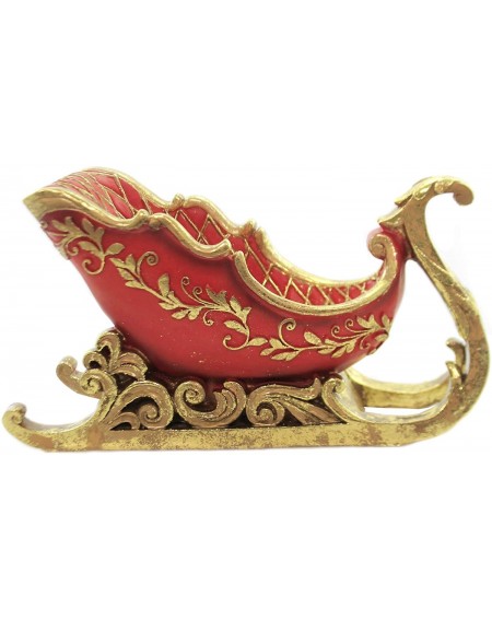 Ornaments Sleigh Container Rich Red/Gold Faberge Look - CI18O2K8IX7 $30.11