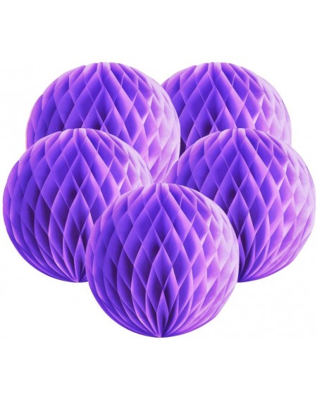 Tissue Pom Poms 5 Pcs Honeycomb Ball 8 inch Tissue Paper Decorations for Wedding- Party- Birthday- Baby Shower - Light Purple...