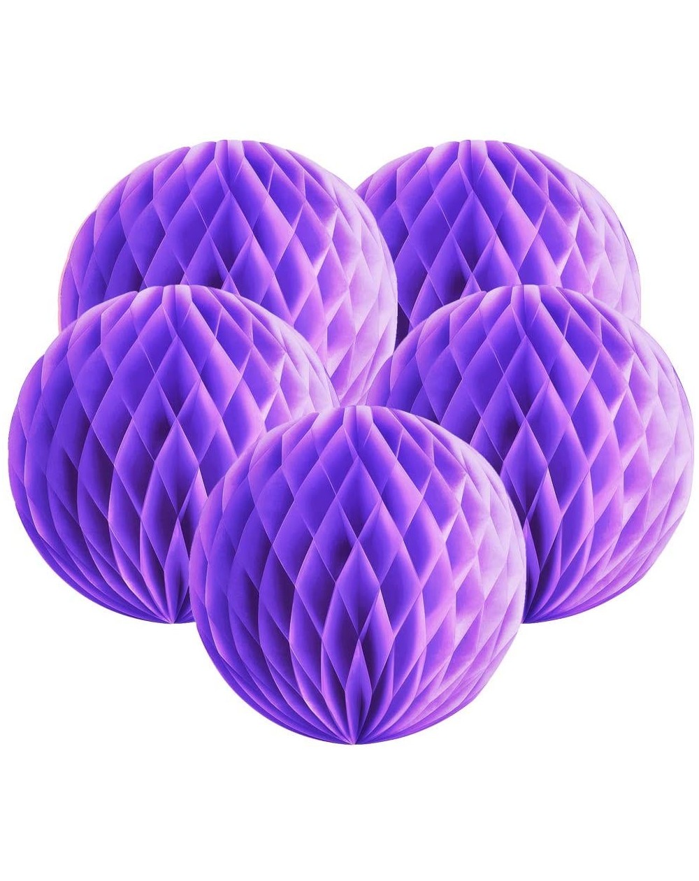Tissue Pom Poms 5 Pcs Honeycomb Ball 8 inch Tissue Paper Decorations for Wedding- Party- Birthday- Baby Shower - Light Purple...