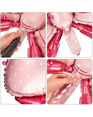 Balloons 6 Pieces Bow Balloon Mouse Party Decoration Bowtie Pink Balloon Foil Pink Balloon Jumbo Bow Balloon for Wedding Brid...