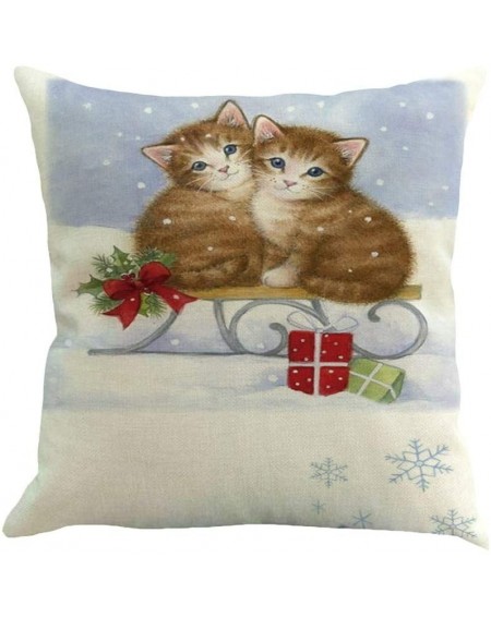 Swags Christmas Decor Christmas Pillow Cover Pillowcases Decorative Sofa Cushion Cover 45x45cm- Christmas Ornaments Advent Ca...