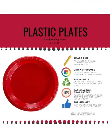 Tableware 7 Inch. Purple Plastic Dessert/Salad Plates - Solid Color Disposable Plates - 100 Count - Purple - CO12E4NUG3L $13.37