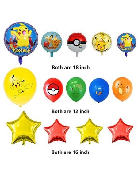 Party Packs 59Pcs Pikachu Party Decorations-Pokemons Party Decoration-Pikachu Birthday Party Supplies-Pikachu Party Favor for...