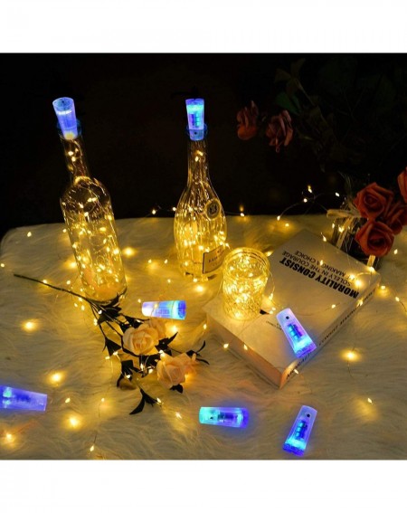 Indoor String Lights Wine Bottle Lights- 8 Modes 20 LED Battery Powered 6.6ft Silver Copper Wire Warm-White Fairy Mini String...