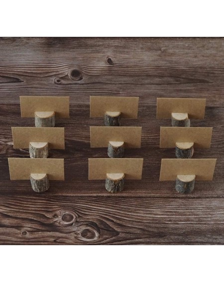 Place Cards & Place Card Holders Wood Place Card Holders- 10 Pcs Rustic Wooden Place Card Stand Table Number Holder and 20Pcs...