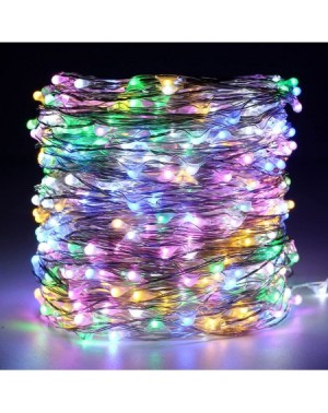 Outdoor String Lights Dimmable Fairy Lights Plug in- 165ft 500 LED Super-Long Silver Coated Copper Wire String Lights with Re...
