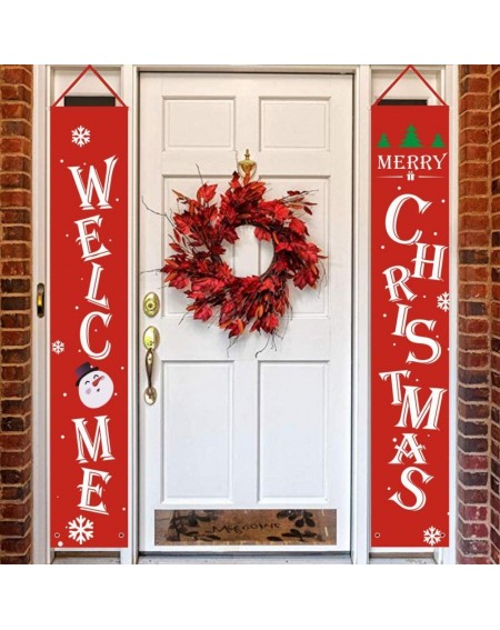 Banners & Garlands Welcome Merry Christmas Banner Christmas Hanging Sign for Indoor Outdoor Door Display Decorations - Style ...