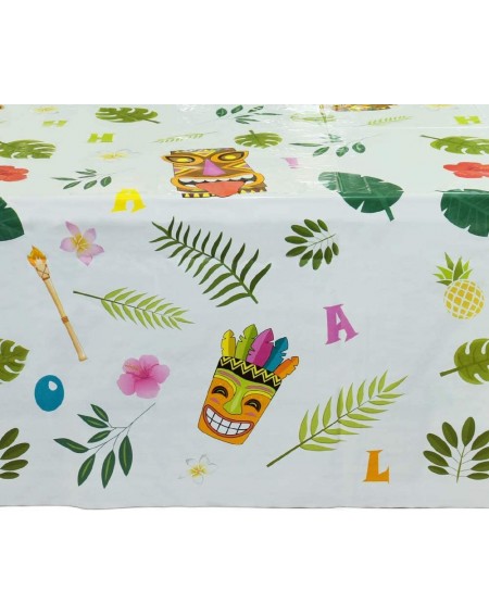 Tablecovers Hawaiian Luau Table Covers - 2 Pack 71" x 43.3" Disposable Plastic Tablecloth Aloha Tiki Party Supplies Summer Po...