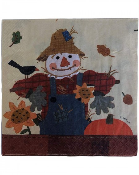 Party Packs Scarecrow Thanksgiving Fall Harvest Paper Party Supplies 16 Dinner Plates- 16 Dessert Plates- 32 Napkins - CL19IZ...