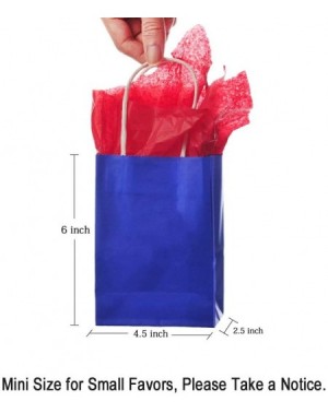 Party Favors Small Royal Blue Paper Bag with Handle Party Favours Bag 6x4.5x2.5 inch for Wedding Birthday Baby Shower Recycle...