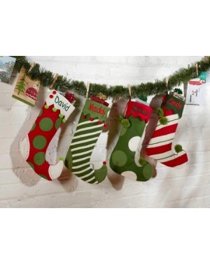 Stockings & Holders Personalized Whimsical Jester Stocking (Green Dots) - Green Dots - CX18L5TX8D5 $28.28