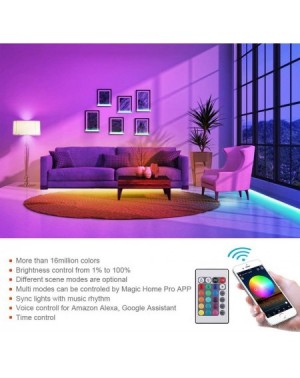 Rope Lights LED Strip Lights- 16.4ft WiFi Wireless Smart Phone Controlled Waterproof IP65 RGBWW Light Strip Kit 5050 LED Ligh...
