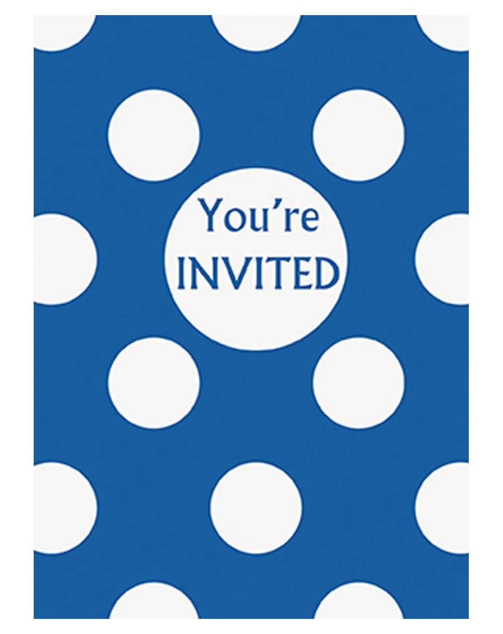 Invitations Royal Blue Polka Dot Party Invitations- 8ct - CD11IAUGQTH $10.10