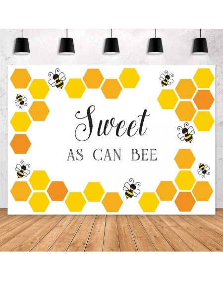 Photobooth Props Sweet As Can Bee Baby Shower Backdrop Yellow Honeycomb Bee-Day Birthday Party Decoration Banner Background B...