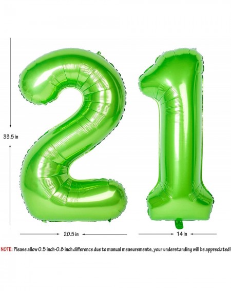 Balloons 40 Inch Green Large Numbers 0-9 Birthday Party Decorations Helium Foil Mylar Big Number Balloon Digital 21 - Number ...