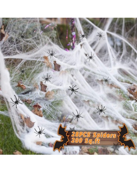 Favors Spider Webs Halloween Decorations- Spider Webs 200 sqft + 28 Fake Spiders for Scary Halloween Party Decorations Outdoo...