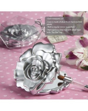 Favors 5945 Realistic Rose Design Mirror Compacts- Wedding Favor- Bridal Shower Favors- Set of 40 - Silver - C7118QLCRSZ $41.19