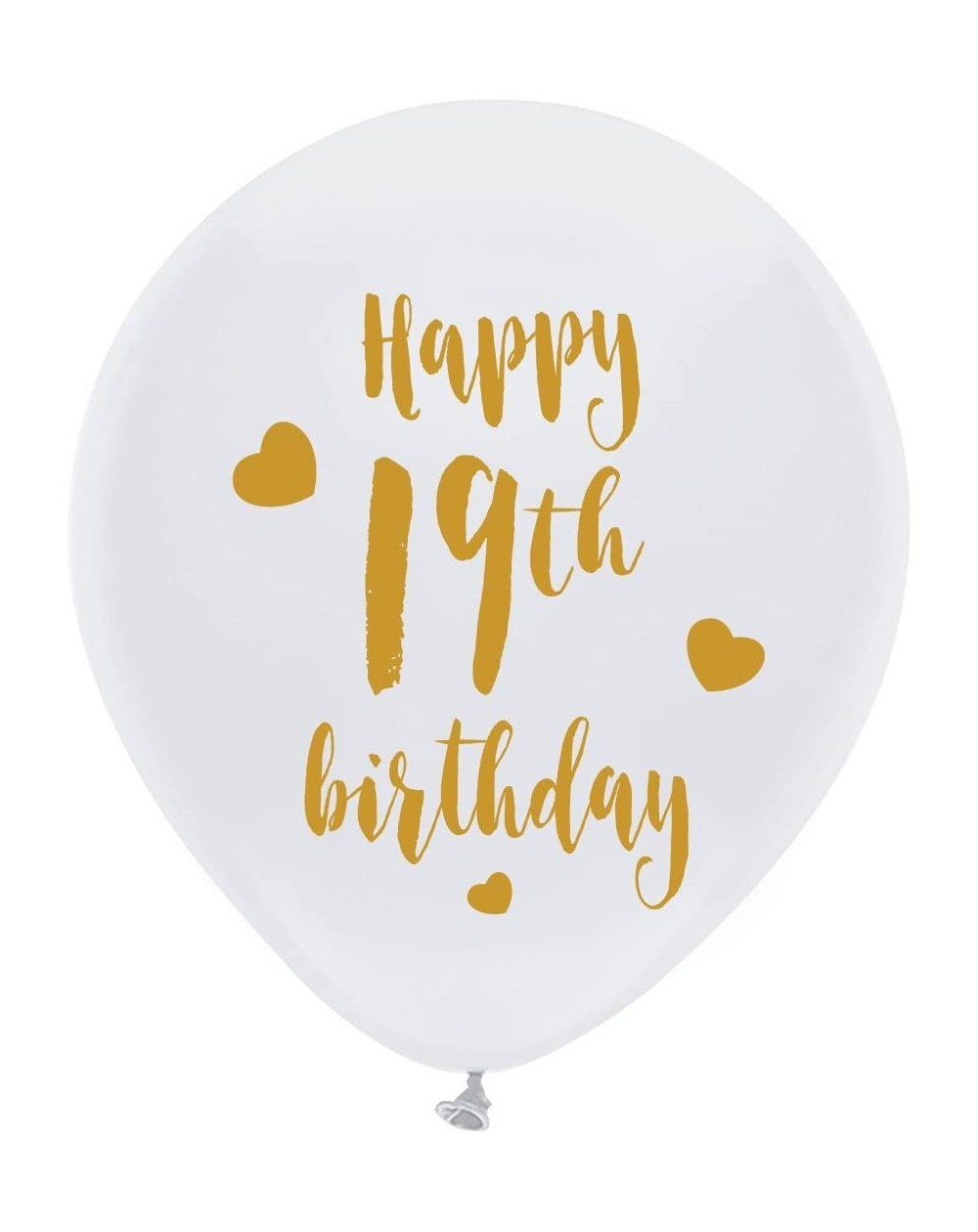 Balloons Whtie 19th Birthday Latex Balloons- 12inch (16pcs) Girl Boy Gold Happy 19th Birthday Party Decorations Supplies - C1...
