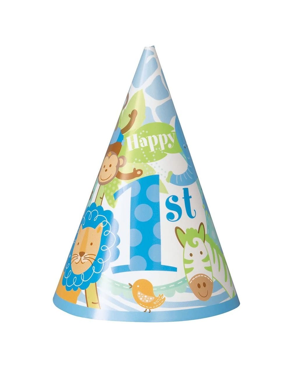 Party Hats Blue Safari First Birthday Party Hats- 8ct - CU11UWE0TPR $19.84