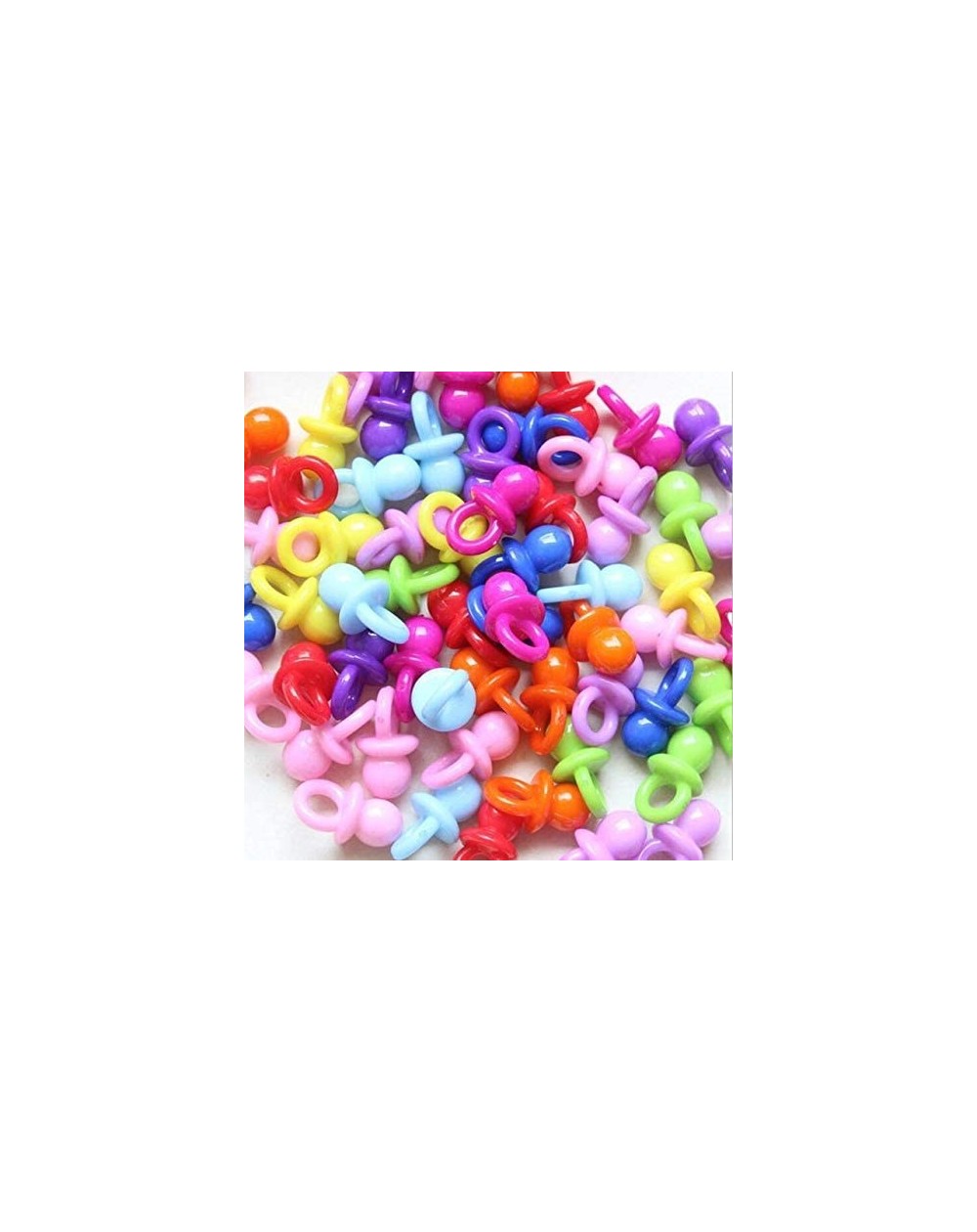 Favors WD116(50)-1221mm Candy Color Baby Pacifier Acrylic Beads Charms DIY Baptism Party Gift Favor Souvenir Baby Shower Deco...
