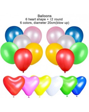 Party Packs Birthday Decorations Party Supplies- Colorful Birthday Decorations- 8 Pom pom Flowers- 6 Heart-Shaped Balloons- 1...