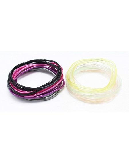 Favors 24 Piece Extra Large XL Rubber Gummy Bracelets Silicone Jelly Wristbands - C7186ZC3KOR $18.30