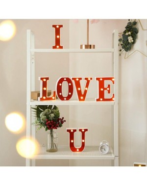 Outdoor String Lights LED Marquee Letter Lights 26 Alphabet Light Up Red Letters Sign Battery Powered Perfect for Night Light...