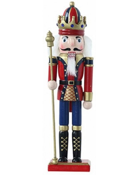 Wooden Nutcracker Ornaments Christmas Decoration Figures Puppet Toys Home Decor (12 Inch- Scepter) - Scepter - C91866S4N8X