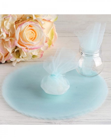 Favors 200 pcs 9-Inch Light Blue Net Tulle Fabric Circles - Wedding Party Favors Candy Wrapping Crafts Supply - Light Blue - ...