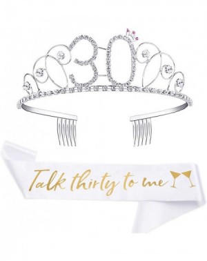 Favors 30th Birthday Sash and Tiara Kit- Talk Thirty to Me Birthday Sash with Crown- Birthday Gifts for Women 30th Birthday P...