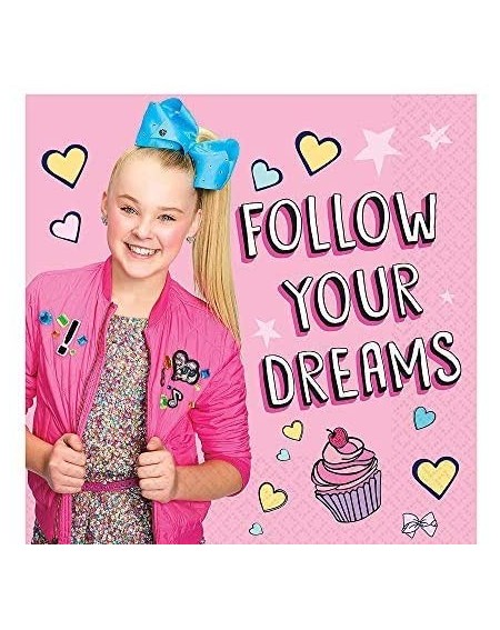 Party Packs JoJo Siwa Kids Birthday Party Supplies for 16 Guests- Includes Table Cover- Plates- Napkins- Cups- and Matching U...