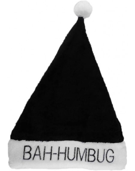 Hats Bah Humbug! Santa Claus Christmas Hat Black - CC18ZWL8ENT $17.49