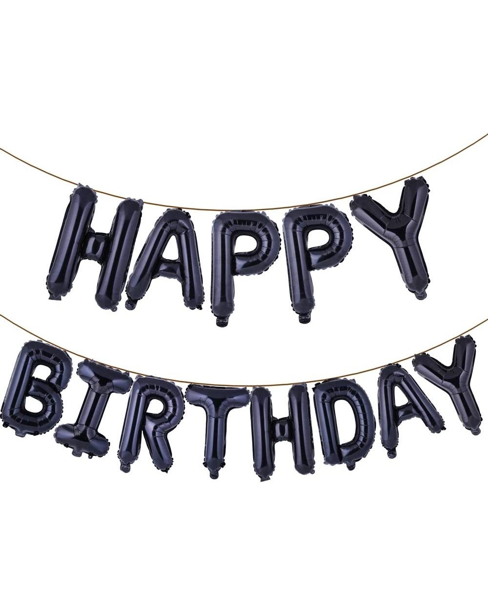 Balloons Happy Birthday Balloons Banner 16 Inch Hanging Birthday Balloons 3D Silver Foil Letter Balloons for Kids and Adults ...