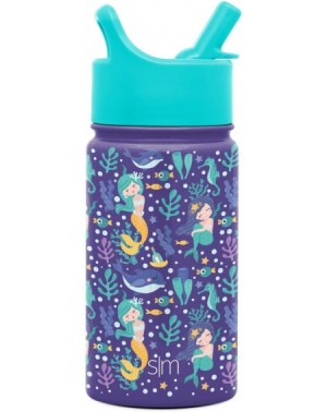 Tableware Kids Insulated Cup with Lid and Silicone Straw Stainless Steel Flask Metal Thermos for Toddlers Boys and Girls- 14o...