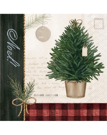 Tableware Cocktail Beverage Paper Napkins- 5 x 5-Inches- Tree Trimming - Tree Trimming - C018WKZL8OD $11.16