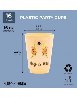 Tableware Plastic Party Cups for Bachelorette Party and Bridal Shower- Miss to Mrs. (16 Pack) - CU18U40Y0ZA $13.87