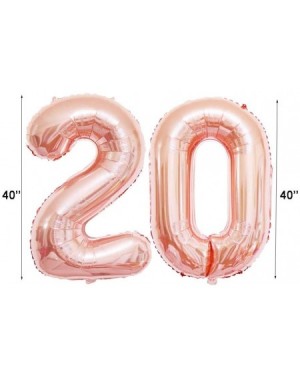 Balloons 20th Birthday Decorations Supplies Rose Gold 20 Foil Balloons- Happy Birthday Banner- Hanging Swirls- Pompoms Flower...