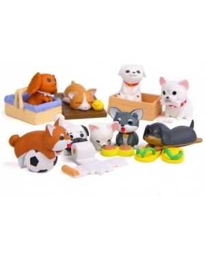 Cake & Cupcake Toppers 8 pcs (1 set) Kawaii Animal Dog Characters Toys Mini Figure Collection Playset- Cake Topper- Plant- Au...