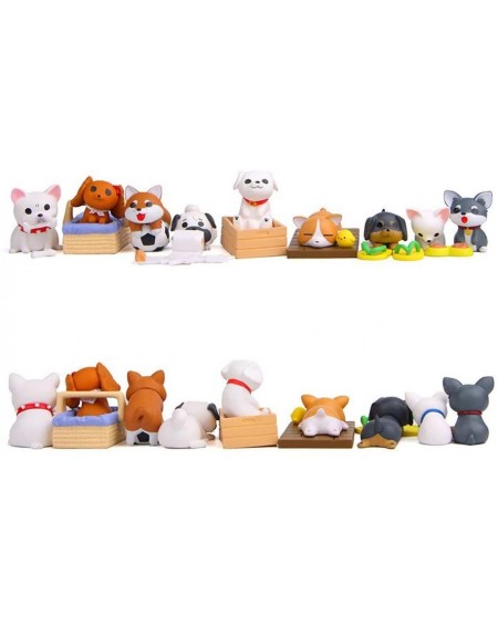 Cake & Cupcake Toppers 8 pcs (1 set) Kawaii Animal Dog Characters Toys Mini Figure Collection Playset- Cake Topper- Plant- Au...