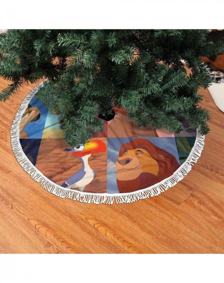 Tree Skirts Lion-King Character Christmas Tree Skirt with Fringe Mat Xmastree Skirt for Party Holiday Decorations 48" Inch - ...