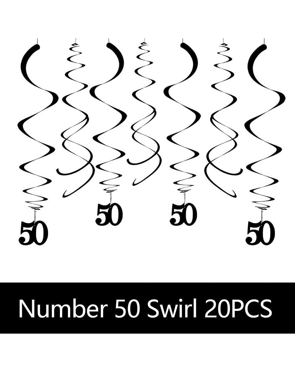 Banners & Garlands 50 Anniversary Plastic Swirl Stars Decoration-Hanging Swirl Decorations-50th Birthday Swirl Decora for Bir...