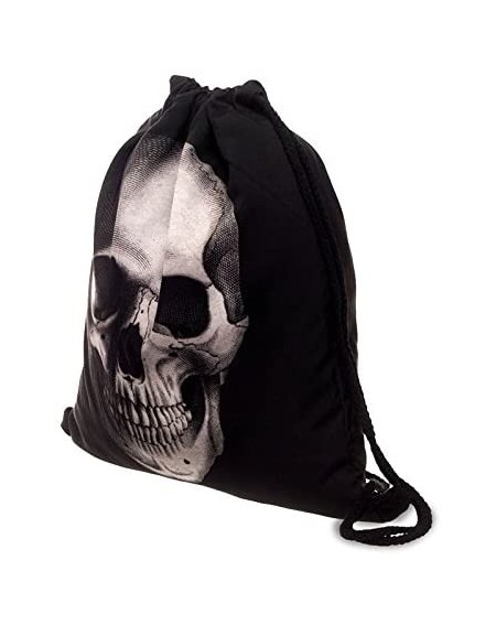 2Pack Skull Drawstring Bags for Halloween Trick or Treat Tote Backpack ...