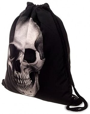 Party Favors 2Pack Skull Drawstring Bags for Halloween Trick or Treat Tote Backpack Travel Sport Gym Sackpack for Men Women K...
